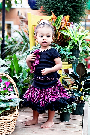 Hot Pink Zebra Mini Pettiskirt